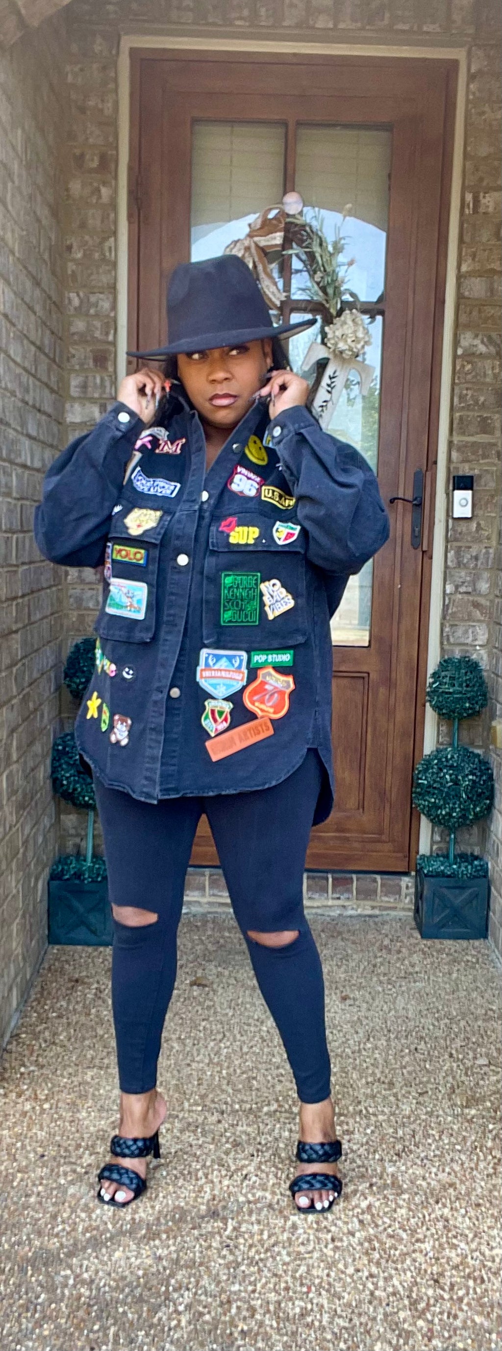 VARSITY PATCH DENIM JACKET