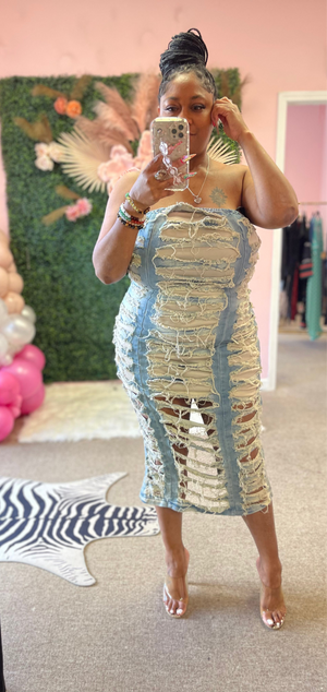 DARING DENIM DRESS