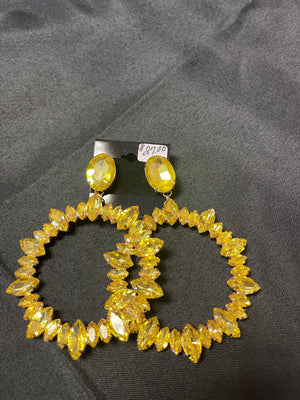 LARGE GLAM EARRINGS (YELLOW)