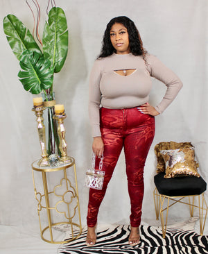 ANACONDA HIGH WAIST PANT   (RED)