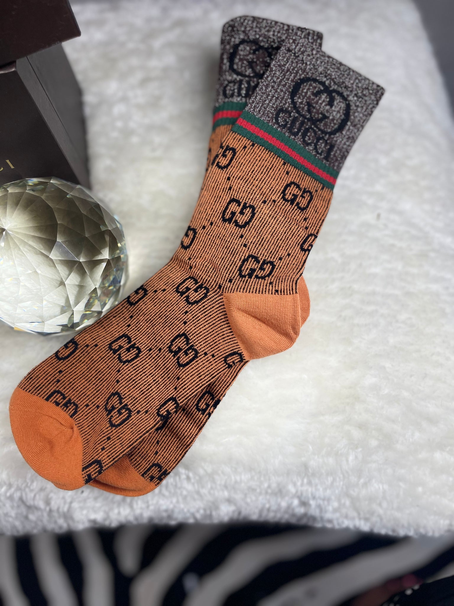 GG SIGNATURE MIDI SOCKS (LIGHT BROWN/BLACK)